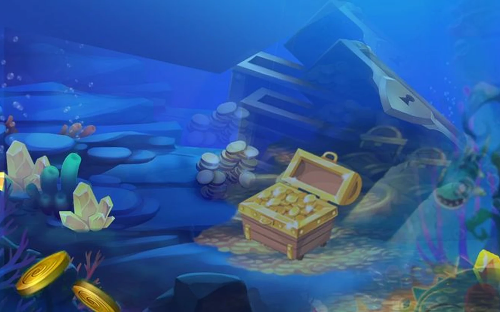 ฉากเกมยิงปลาใต้น้ำสำหรับสมาชิก w9